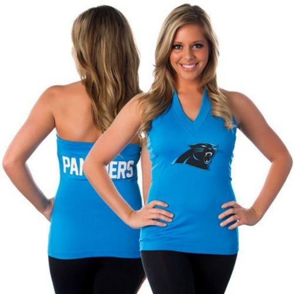 All Sport Couture Carolina Panthers Halter Top